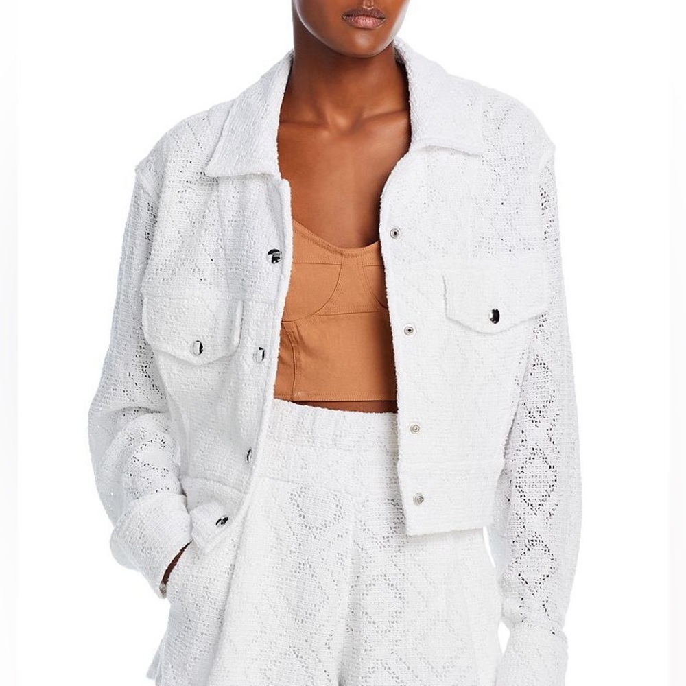 IRO Uliana Crispy White Snap Button Front Jacket sz 38 Us 6